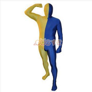 送料無料 全身タイツ 在庫 イエローとブルー  カラーブロック 大人用 コスチューム コスプレ衣装 高品質 新品 Cosplay アニメの通販は 5,850円