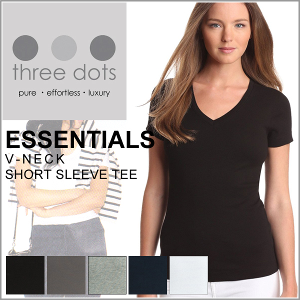スリードッツ Tシャツ 半袖 Vネック レディース Three Dots 定番 アミー Amy ブランド 白 黒 ホワイト ブラック 送料無料 の通販はau Pay マーケット Lansh ランシュ