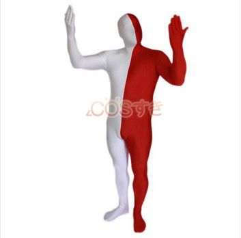送料無料 全身タイツ 在庫 ホワイトとレッド  カラーブロック 大人用 コスチューム コスプレ衣装 高品質 新品 Cosplay アニメの通販は 5,850円