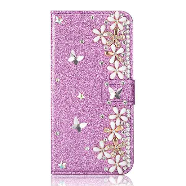 Iphone 7 Iphone 8 ケース 手帳型 おしゃれ お花 蝶々 デザイン かわいい きらきら デコ 女子 女性向け きれい 優雅 カバー 横 の通販はau Pay マーケット Kaga Lab Au Pay マーケット店