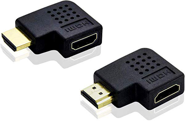 HDMI ケーブル 接続 変換 2タイプ HDMI アダプタ 90°+270° L型 横 左+ 