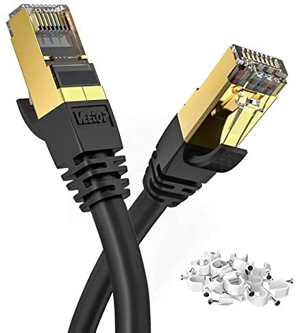 LANケーブル CAT8 カテゴリ-8 10m 鍍金コネクタ 超高速 最大40GBASE-T対応 2000MHz 26AWG SFTP 二重シールド ADSL回線 CATVモデ ...の通販は 4,829円