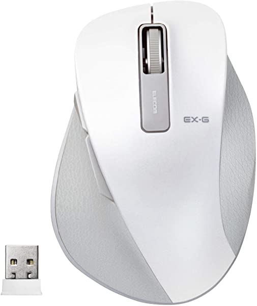 マウス ワイヤレス レシーバー付属 Mサイズ 5ボタン 戻る 進むボタン搭載 BlueLED 握りの極み ホワイト の通販は 7,167円