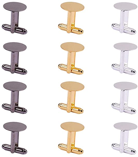 金具セット 約36個 箱 15x25mm カフス カフスボタン 3色 ブラス製 ラウンド カフリンクス アパレル用 アクセサリー用 基礎パーツ の通販はau Pay マーケット Nogistic