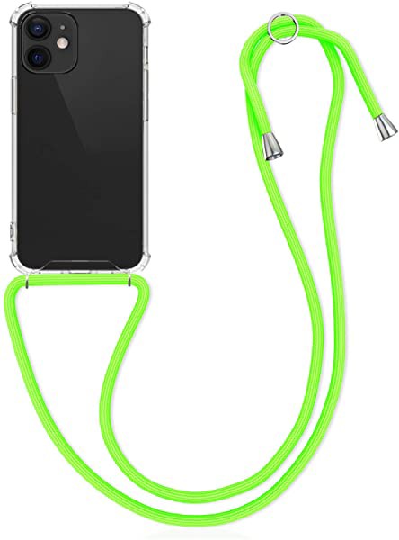 Iphone 12 Mini ケース ネック ショルダー ストラップ付き スマホ シリコン カバー 紐付き 斜めがけ 透明 ネオングリーンの通販はau Pay マーケット Kaga Lab Au Pay マーケット店