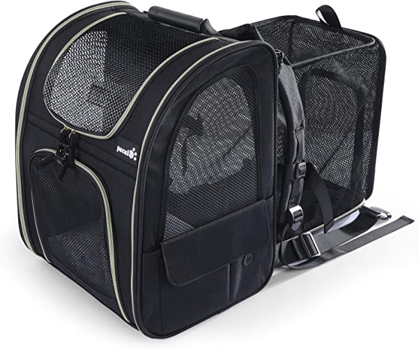 Wildgogo 猫・小型犬・中型犬用 拡張可能なペットキャリーグレー