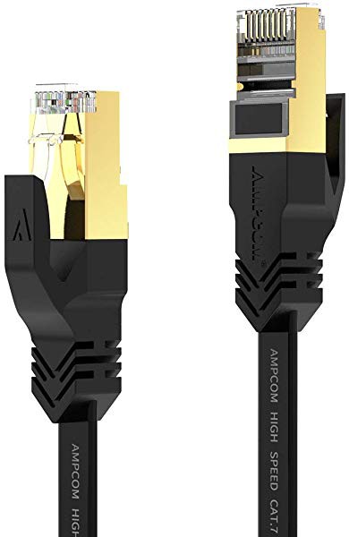 CAT7準拠STP 高速LANケーブル (1m) スリムタイプ 10Gbps/600MHz RJ45