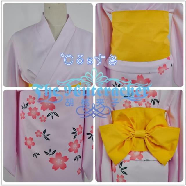 コスプレ衣装 魔法少女まどか☆マギカ 鹿目まどか風 浴衣 COS 高品質 新品 コスチューム cosplay衣装_4