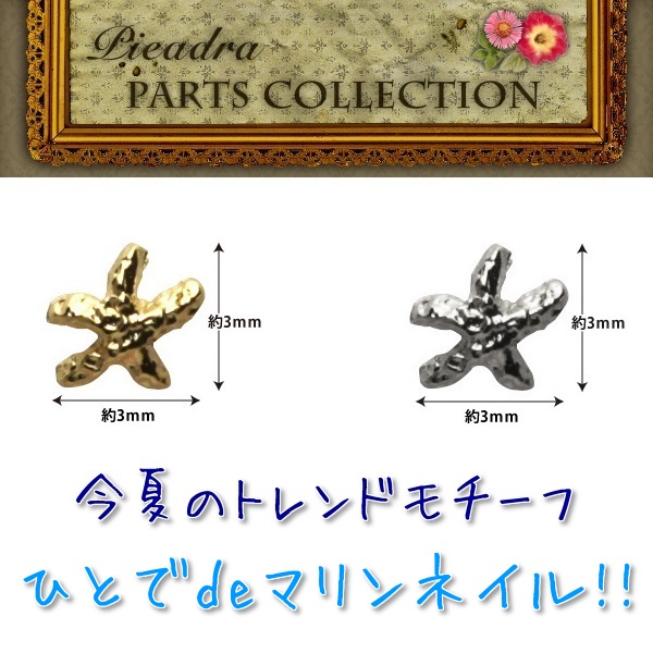 ピアドラ スターフィッシュs ヒトデ 3mm Pieadra ひとで型ネイルパーツで夏ネイル ペディキュアのマリンネイルにも の通販はau Wowma ネイルショップcutienail