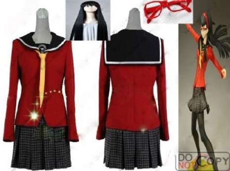 ペルソナ4 天城雪子風 女子制服+ウイッグ+眼鏡  コスプレ衣装 完全オーダーメイドも対応可能