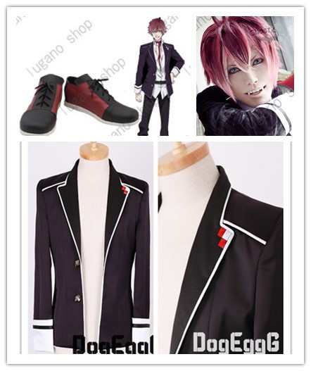 DIABOLIK LOVERS 逆卷アヤト　 風 衣装+ウイッグ+靴フルセット コスプレ衣装　新品　完全オーダメイドも対応可能