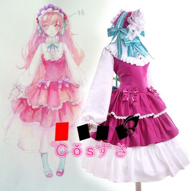 ストロベリーケーキ 擬人化 イベント コスプレ衣装 パーティー 変装 仮装 コスチューム  cosplay衣装 ストロベリーケーキ 擬人化 イベント コスプレ衣装 パーティー 変装