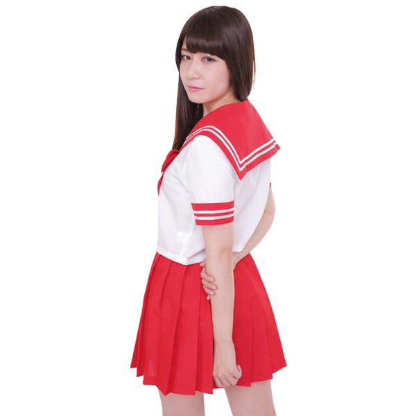 コスプレ セーラー服 衣装 レディース セット コスチューム セーラー服 半袖 制服セット カラーセーラー服 赤 Mの通販はau Pay マーケット モバイルデパート