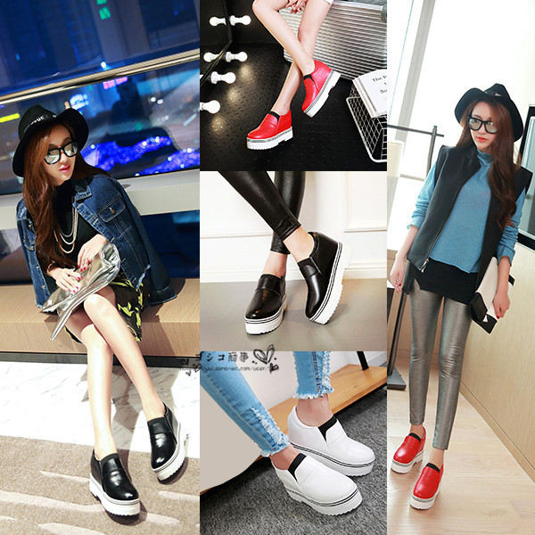 脚長効果 スリッポン レディース シューズ スニーカー 9cmヒール 美脚 女性靴 17春夏 厚底 22cm 26 5cm Puレザーの通販はau Pay マーケット ヨシコ商事