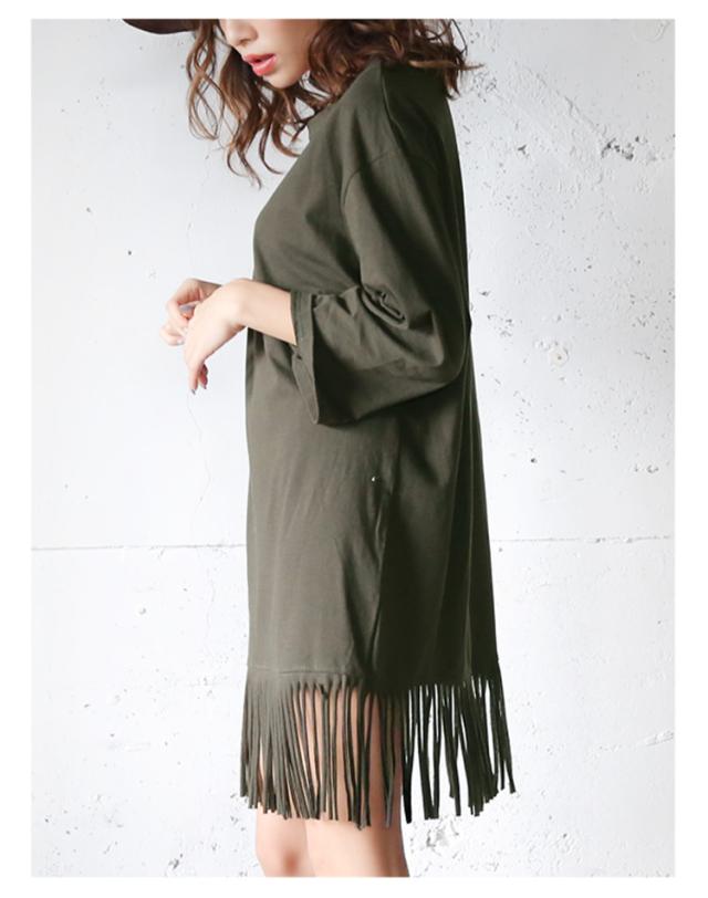 セール Philter Made In Japan 裾フリンジtシャツ ワンピース 日本製 の通販はau Pay マーケット Shop Hanako