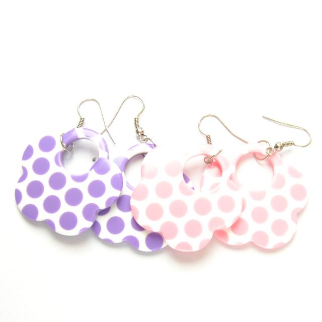 ドット柄 ビッグ フラワー フック ピアス レトロ レディース アクセサリー Pp313 Pの通販はau Pay マーケット アクセサリー Pripri