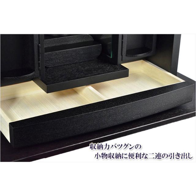 国産モダン仏壇【夢庵（ゆめあん）アイロス：タモ・市松ブラック】送料無料　ミニ仏壇・小型仏壇　家具調仏壇_3