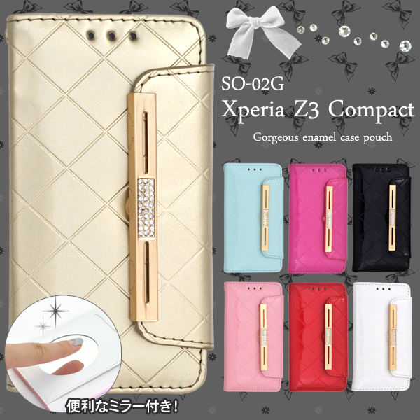 Xperia Z3 Compact So 02g用 ドコモ専用 手帳型 横開き ゴージャスエナメルケースポー エクスペリアz3コンパクト So 02g スマホケーの通販はau Pay マーケット N Style スマホケース1円 フィルム110円 取扱い中
