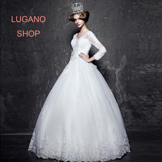 欧米デザイン15 ウェディングドレス ドレス プリンセス 結婚式 演奏会 ベール グローブ パニエ無料付きの通販はau Pay マーケット ルガーノショップ