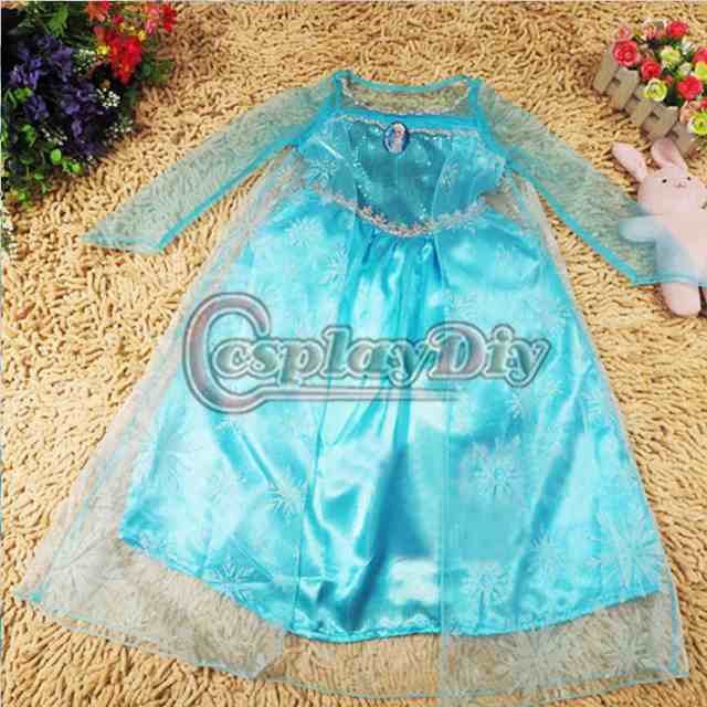 高品質 高級コスプレ衣装 ディズニー風 アナと雪の女王 ドレス アナ/エルサ タイプ elsa queen dressVer.30 子供用キッズワンピース+王冠の通販は