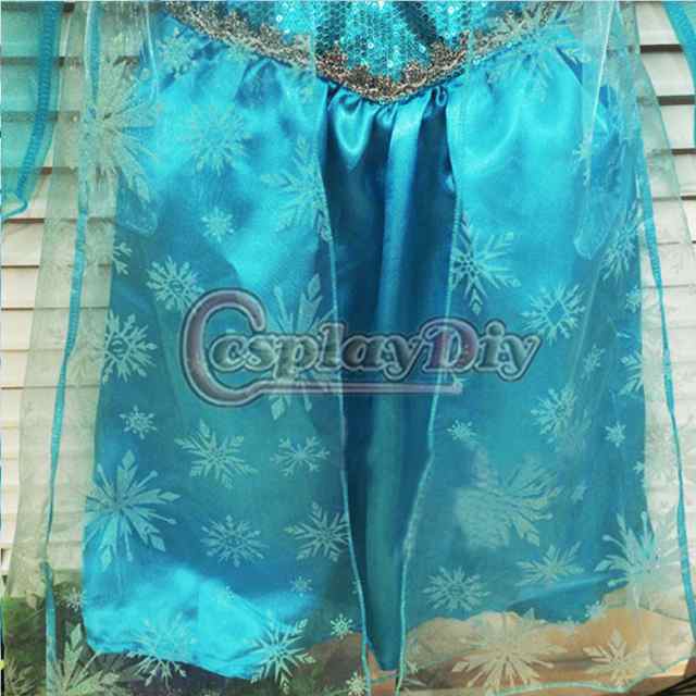 高品質 高級コスプレ衣装 ディズニー風 アナと雪の女王 ドレス アナ/エルサ タイプ elsa queen dressVer.30 子供用キッズワンピース+王冠の通販は