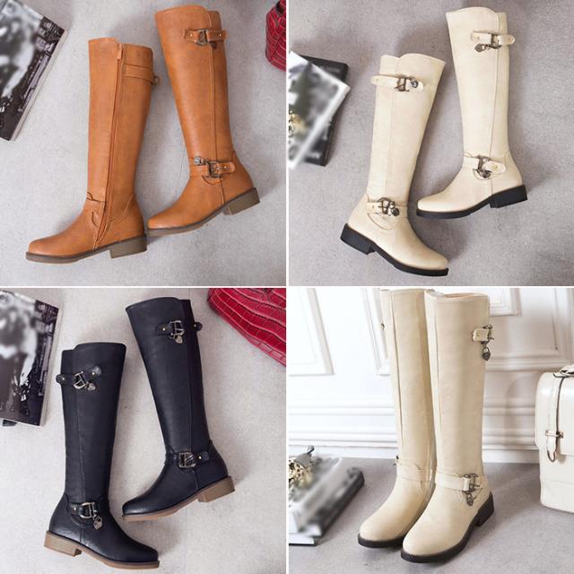 22cm 27cm ロングブーツ ブーツ レディース 大きいサイズ 無地 シンプル ローヒール 太ヒール カジュアル 美脚 秋冬 トレンド 17新作の通販はau Pay マーケット コスモスカイ