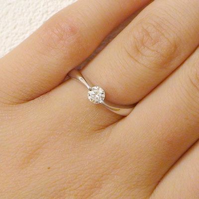 鑑定書付 ダイヤモンド プラチナ 婚約指輪 エンゲージリング 0.3ct F