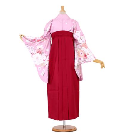 往復送料無料 全部揃って安心 大学 高校 小学生  2泊3日 卒業式袴 レンタル セット ピンク地 No.055-0081