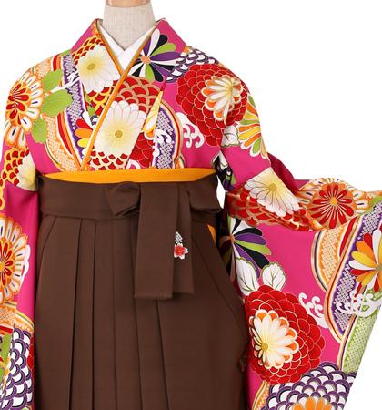 往復送料無料 全部揃って安心 大学 高校 小学生  2泊3日 卒業式袴 レンタル セット ピンク地 No.055-0042