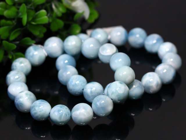 ☆高品質☆【天然石 ブレスレット】ラリマー (5A) (約12〜12.5mm) (ケース付) パワーストーン 母の日 ギフト