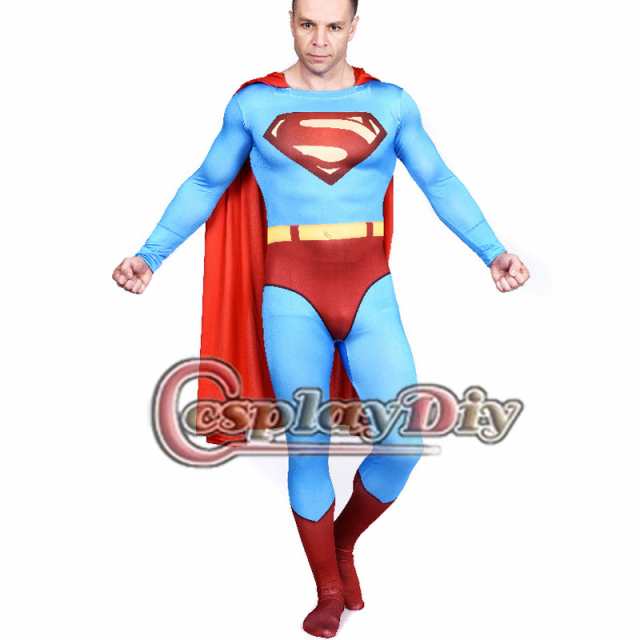 高品質 高級コスプレ衣装 スーパーマン 風 コスチューム オーダーメイド ボディースーツ Superman Costume Zentai Cape  Suit Adult Men｜au PAY マーケット