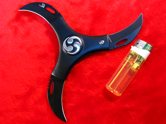 遠州屋】 開閉式 手裏剣ナイフ サイクロン 「ミニ手裏剣内蔵」 忍者