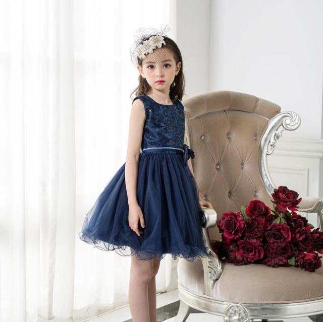 ネイビー ワンピース 子供ドレス フォーマル ドレス 演出 お姫様 お嫁さん フラワーガール ドレス ジュニア 大きいサイズの通販はau Pay マーケット 竹田商店