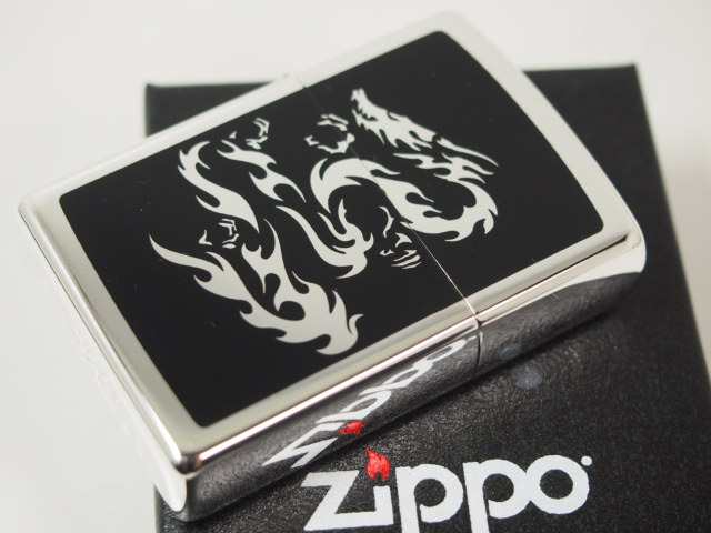 ジッポーZippo タトゥー ドラゴン（竜 龍・ブラック）タトゥーシルバー 