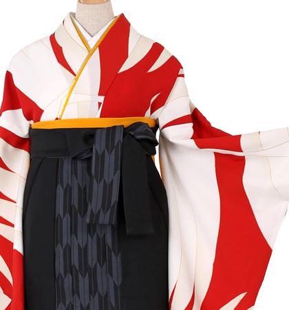 往復送料無料 全部揃って安心 大学 高校 小学生  2泊3日 卒業式袴 レンタル セット 赤地 No.055-0022