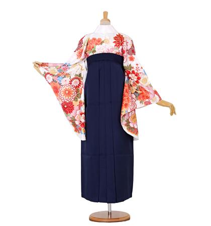 往復送料無料 全部揃って安心 大学 高校 小学生  2泊3日 卒業式袴 レンタル セット 白地 No.055-0079