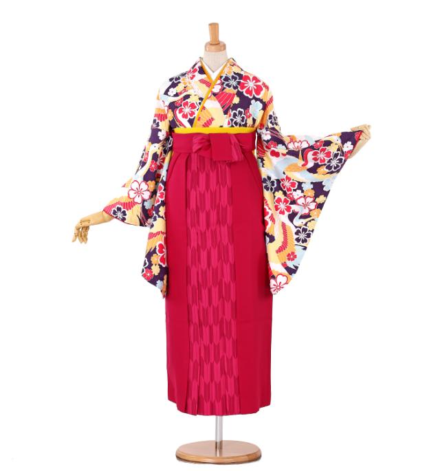 往復送料無料 全部揃って安心 大学 高校 小学生  2泊3日 卒業式袴 レンタル セット 紺地 No.055-0078