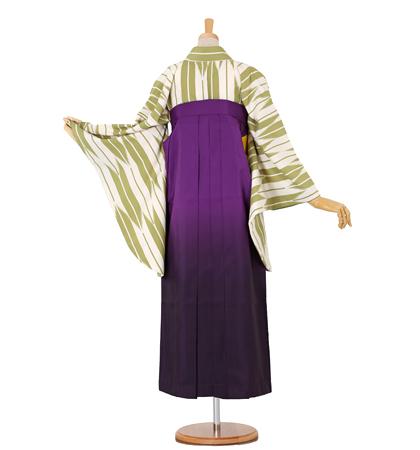 往復送料無料 全部揃って安心 大学 高校 小学生  2泊3日 卒業式袴 レンタル セット 鶯色地 No.055-0049