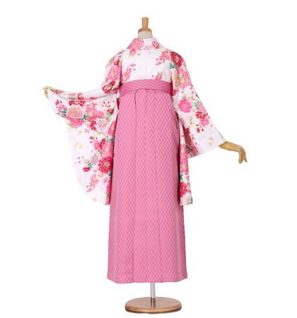 往復送料無料 全部揃って安心 大学 高校 小学生  2泊3日 卒業式袴 レンタル セット白地 No.055-0014