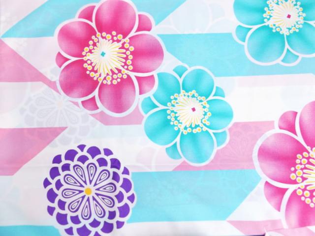 女性用着物和装下着 お仕立上がり柄長襦袢水色ピンク白ライン大輪梅菊ｓ ｍ ｌの通販はau Pay マーケット 和さくら庵