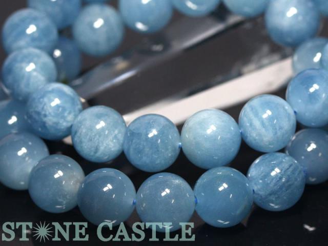 ☆高品質☆【天然石 ブレスレット】アクアマリン(3A) (約11〜11.5mm