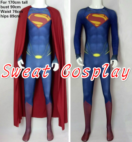 高品質 高級コスプレ衣装 スーパーマン リターンズ 風 オーダーメイド ボディースーツ Superman Costume spandex lycra suit with cape