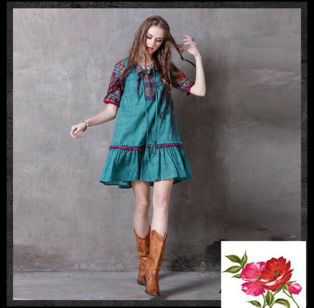 半袖 ボヘミアン ワンピース レディースワンピース 大きいサイズ ミニ丈 ショート丈 Aラインの通販はau Pay マーケット Dream洋服屋