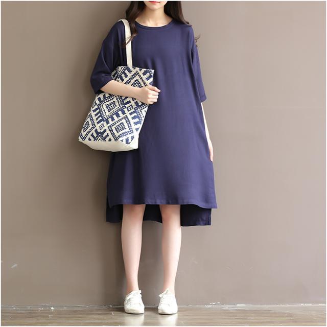 ネイビー ゆったり 半袖 ワンピース レディースワンピース ミニ丈 大人 チュニック カジュアルの通販はau Pay マーケット Dream洋服屋