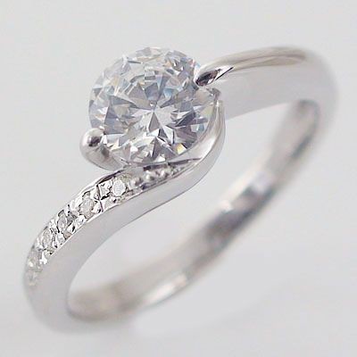 鑑定書付 ダイヤモンド プラチナ 婚約指輪 エンゲージリング D-VS1