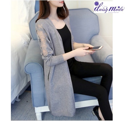 秋冬 ロングカーディガン レディース 袖花柄レース ニットロングカーディガン 長袖 薄手 カーディガン 膝丈ミモレ丈 羽織の通販はau Pay マーケット Daisymode