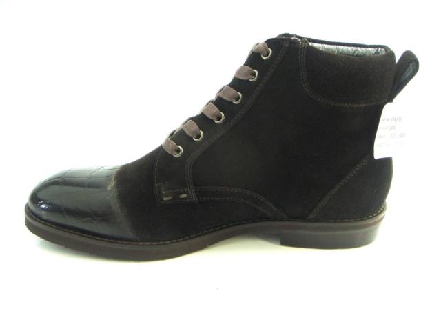 紳士ブーツ 【新品】 madras マドラス スエード&型押しレザー 25.5cmEEE 茶/ダークブラウン MA193