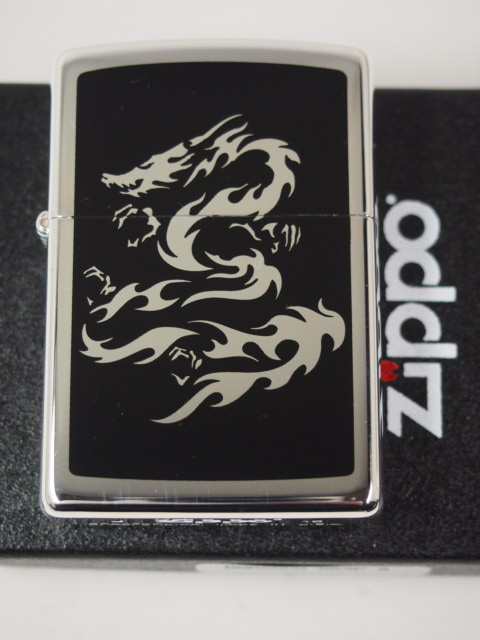 ジッポーZippo タトゥー ドラゴン（竜 龍・ブラック）タトゥーシルバー 