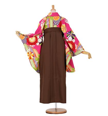 往復送料無料 全部揃って安心 大学 高校 小学生  2泊3日 卒業式袴 レンタル セット ピンク地 No.055-0042