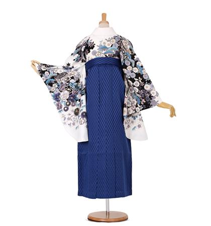 往復送料無料 全部揃って安心 大学 高校 小学生  2泊3日 卒業式袴 レンタル セット an・an 白地 No.055-0035